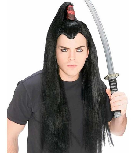 Peluca Samurai Cotillon Disfraz Carioca Halloween Pelo