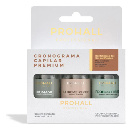 Cronograma Capilar Premium 3 Ampolas 15ml Cada Mais Brindes