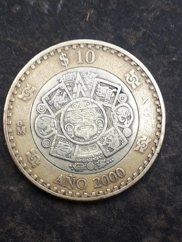 Moneda Mexicana 10 Pesos Año 2000 Usada 