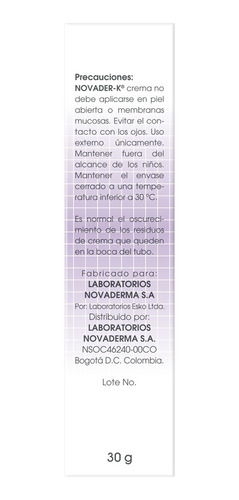 Crema Clarificante Novader-k Vit K X 30g