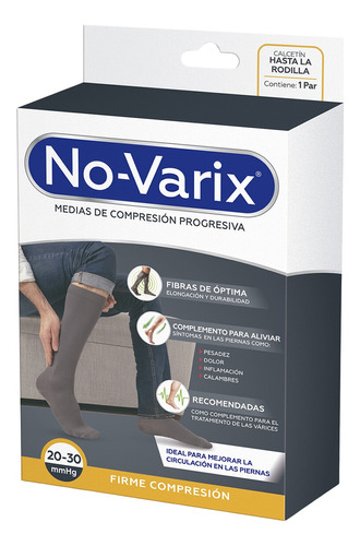 Calcetin No-varix 20-30 Mmhg Hombre Talla Chica Color Negro