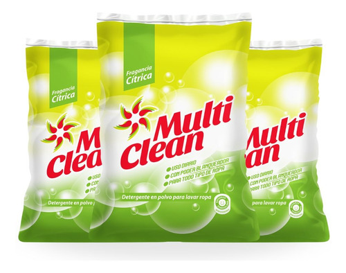 Jabon En Polvo Multi Clean Fragancia Citrica 900 G Pack 3und