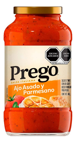 Salsa de Tomate Prego Ajo Asado y Parmesano para Pastas 680g