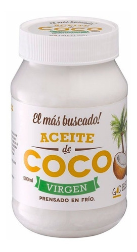 Aceite De Coco Virgen Prensado En Frío X 500 Gs. God Bless