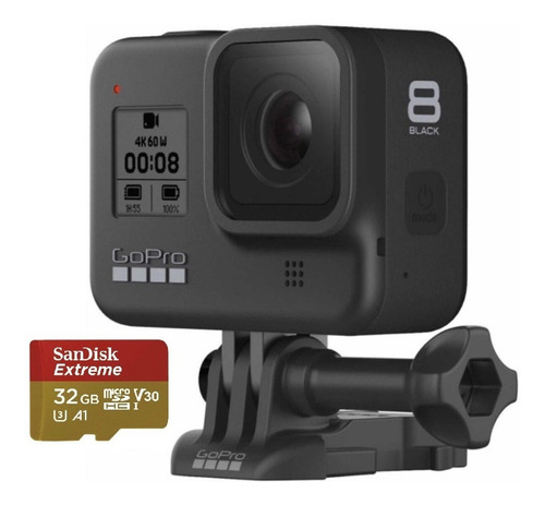 Câmera Gopro Hero 8 Black 12 Mp 4 K+sandisk Extreme 32 Gb