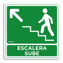 Comprar Señalamiento Escalera Sube Izquierd Señaletica Letrero 20x20