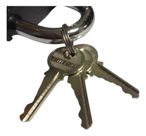 Candado Reforzado Hierro Alta Seguridad 63mm 3 Llaves Color Gris