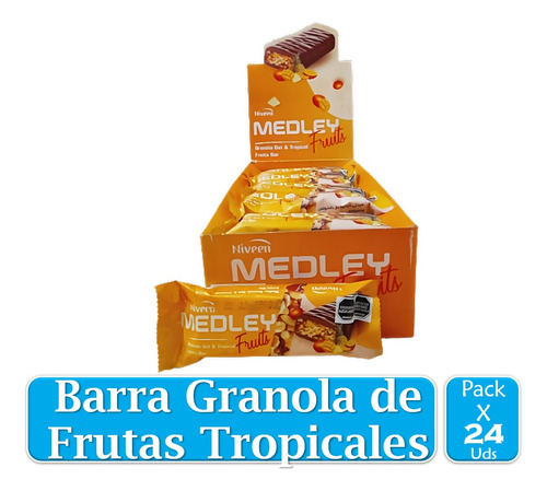 Barra De Granola Con Chocolate Y Frutas Tropicales 40g X 24u