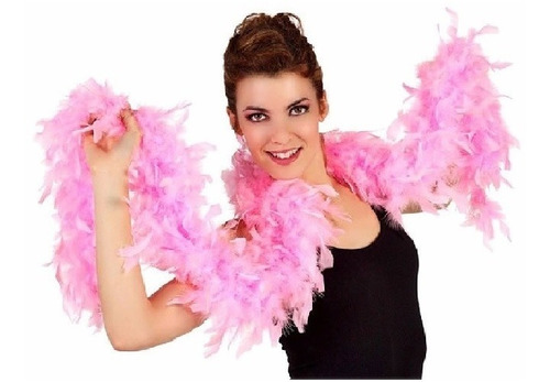 50 Boas Estolas De Plumas Rosa 60g Carnaval Fiestas Eventos