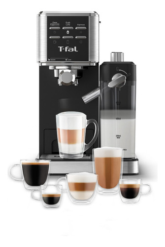 Cafetera Máquina de Espresso La-T, Manual, Lattes Perfectos, T-fal Ex452dx0