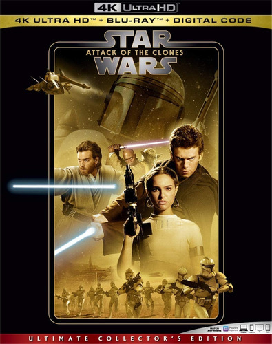 4K Ultra Hd + Blu-ray Star Wars Attack Of The Clones / El Ataque De Los Clones