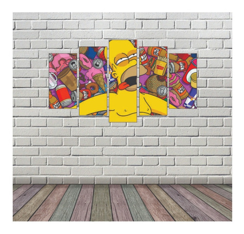 Placa Decorativa Mosaico Mdf Os Simpsons Quadro 150x68