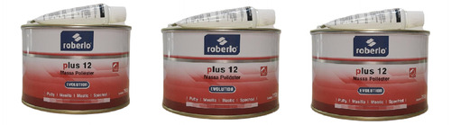 Kit 3 Massa Poliéster Plus12 750g Roberlo