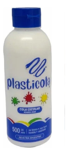 Adhesivo Vinilico Mini Plasticola 500grs. Cola Pegar Escolar