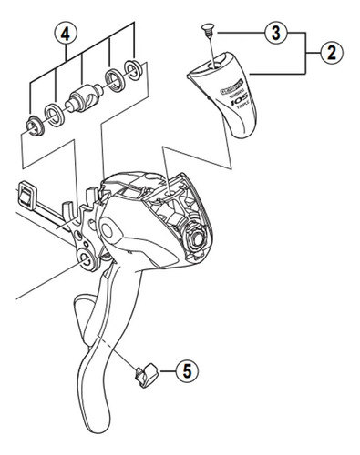 Mecanismo De Mudanca Do Shimano Sti 105 St-5603 Esquerdo Pta Cor Prateado