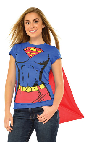 Remera Disfraz De Super Chica De Dc Comics Con Capa
