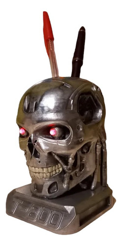 Portalápices Terminator T-800 Con Luces Led