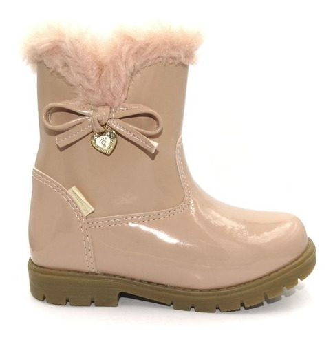 Bota Love Infantil Ortopasso Menina Verniz Rosa