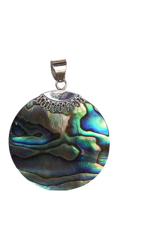 Pingente Boho Indiano Pedra Natural Abalone Prata 925 Bali