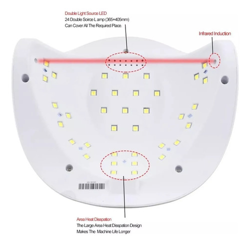 Lampara Led Uv Secador De Uñas Manicure Sun X 54w