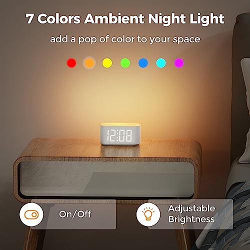 Reloj Despertador De Pantalla Grande Con 2 Alarmas Y Luz Noc