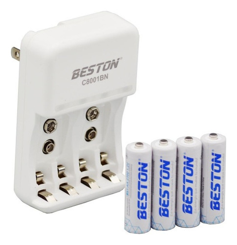 Cargador Beston + 4 Pilas Aa 2700mah