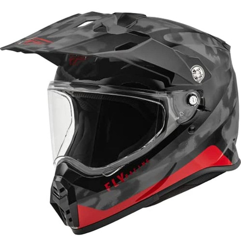 Casco Fly Racing Trekker (camuflaje Negro/rojo, Grande)