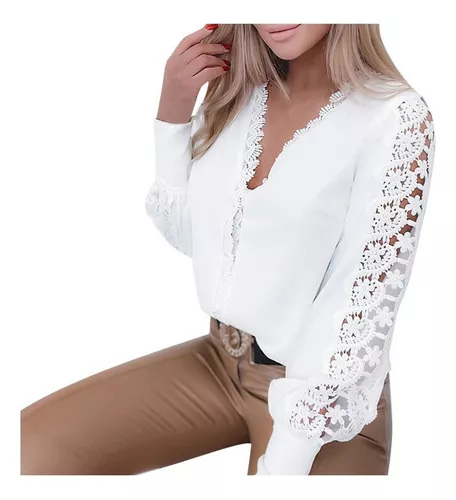 Blusa Blanca Encaje MercadoLibre