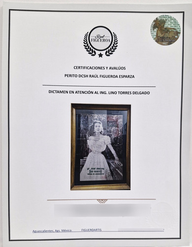 Fotografía De María Félix Con Su Firma Y Dedicatoria. 100cm (Usado)