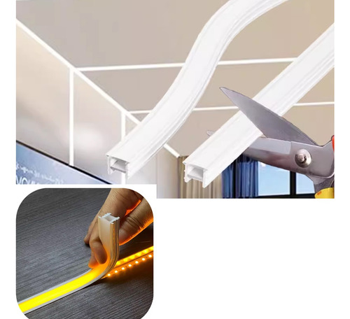 Kit 10 Metros Perfil Flex Slim Embutir Para Fita Led Inteiro