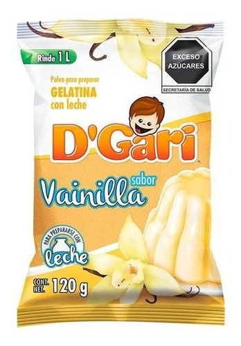 Gelatina En Polvo D-gari Leche Sobre Sabor Vainilla 120 Gr