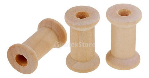 6 X 100 Uds Bobinas De Costura De Madera VacĂas Carrete De