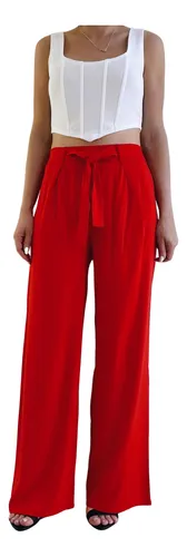 Pantalones De Vestir Mujer Tiro Alto