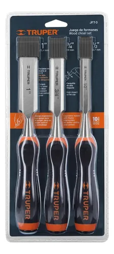 Juego De 3 Formones Mango Comfort Grip Truper 17759