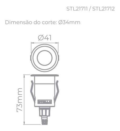 Imagem 5 de 9 de Balizador De Solo Led 1w Stella Branco Quente Sth7710/30 -