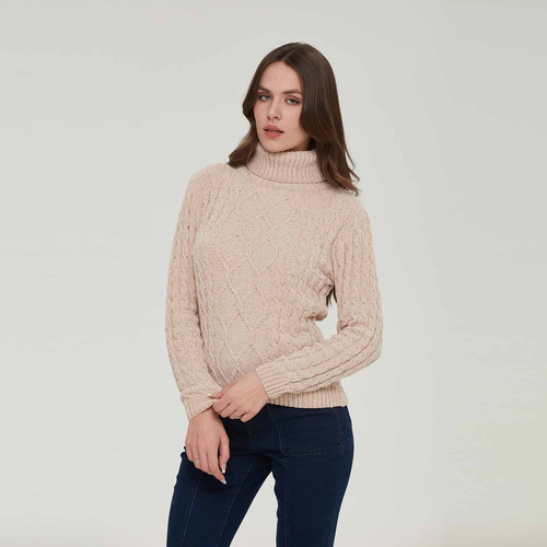 Sweater Mujer Tejido Beige I Fashion's Park