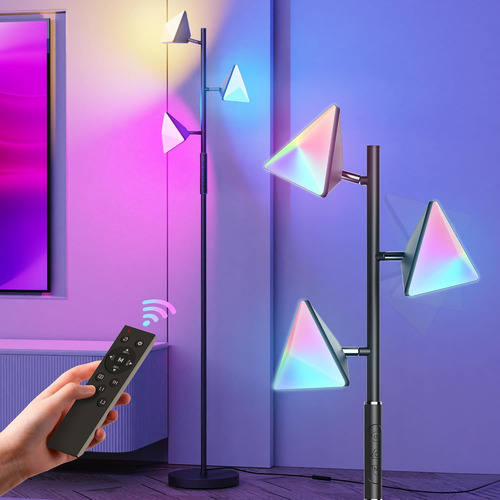 Lámpara De Pie Árbol Rgb, 36w, Regulable, Led Alto, Control