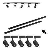 Comprar Kit Trilho Sobrepor 2,50m + 6 Spots Led 7w Estrutura Preto 4000k Branco Neutro
