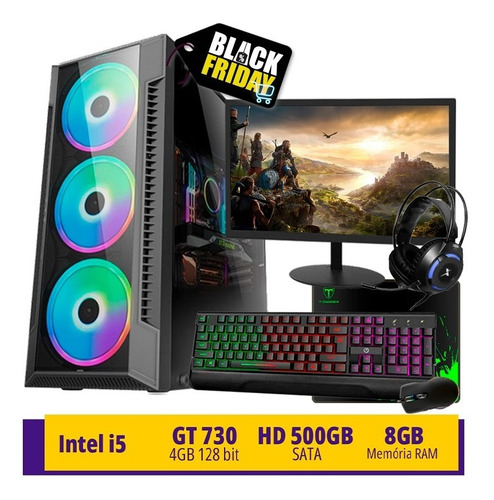 Imagem 2 de 9 de Pc Gamer Completo I5 Hd500gb Placa De Video Gt730 8gb Wi-fi