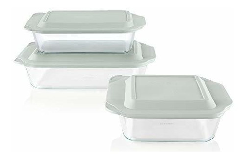 Pyrex Deep Baking Dish Set (6-piece, Bpa-free Lids)