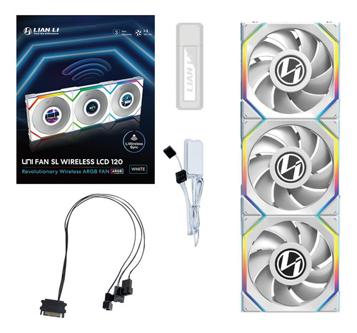 Fan Gamer Lian Li Uni Fan Sl Wireless Lcd Wht 3x120mm Argb