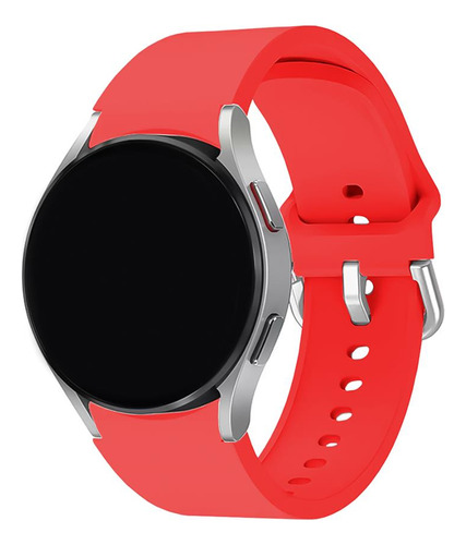Pulseira Silicone Compatível Com Galaxy Watch 4 Sport Lisa Cor Vermelho