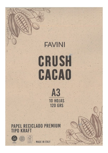 Block Favini Crush Cocoa 100% Reciclado A3 Serviciopapelero