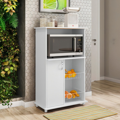 Armário Balcão Para Cozinha Com Fruteira NT 3075 Notavel 1 Porta Branco