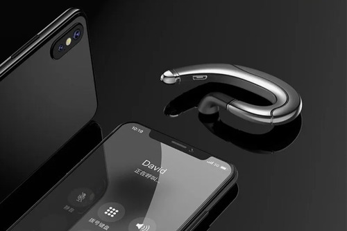 Fone De Ouvido Tws Ear Hook Led Azul Monoaural.