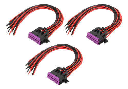 3 Peças De Cabos De Conector Fêmea Obd2 De 16 Pinos 30 Cm J1