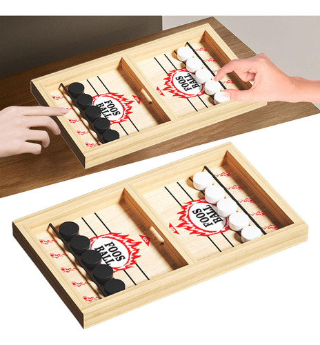Juego De Hockey De Madera De Mesa, S Rojo Con 10 Ajedrez