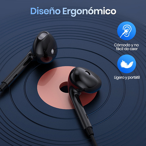 Audífonos In Ear Manos Libres Alambricos Micrófono 3.5 1hora