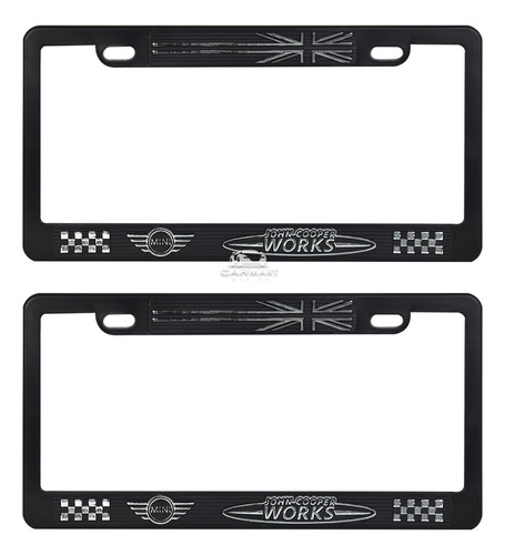 Marcos Porta Placas Plástico Negro Letra Cromada Mini Co0p3r