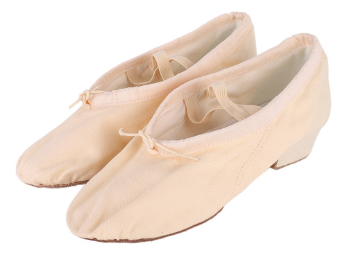 Zapatillas De Práctica De Ballet Para Niñas, Tacones Cortos